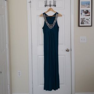 Ornate neckline maxi dress